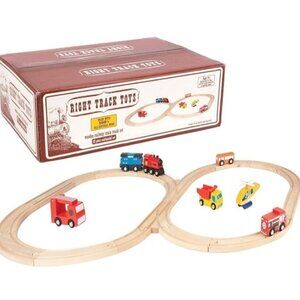 52 Pieces of Premium Wood Train Tracks